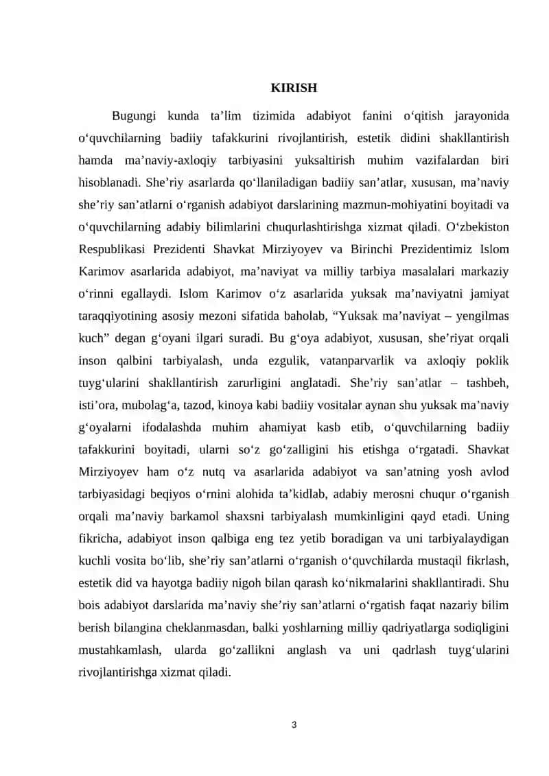 Adabiyot darslarida ma'naviy she'riy san'atlarni o'rganish 3