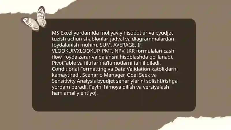 Iqtisodiy masalalarni MS Excel yordamida yechish 3