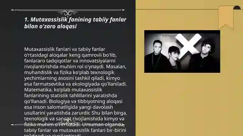 Mutaxassislik fanini boshqa fanlar bilan o’zaro aloqasi 3