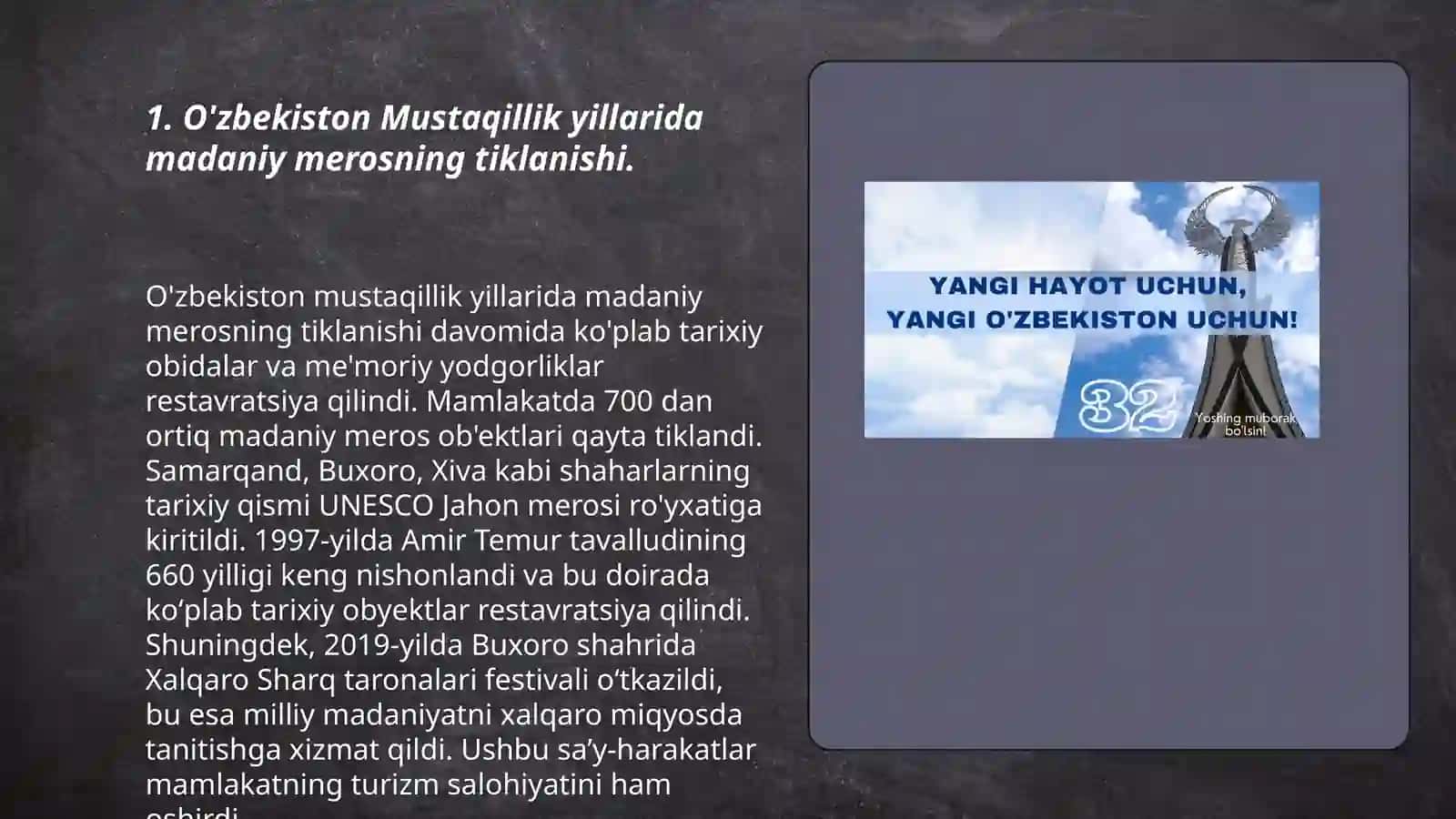 O'zbekiston Mustaqillik yillarida madaniy merosning tiklanishi 3