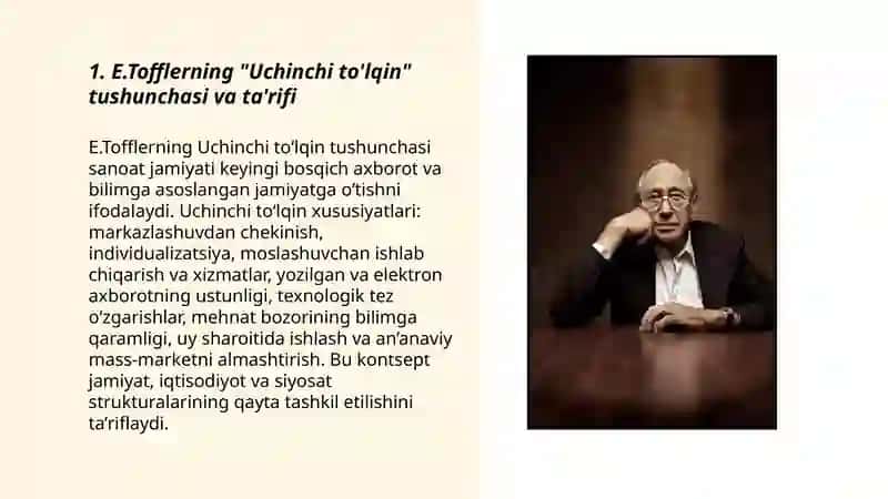 E.Tofflerning "Uchinchi to'lqin" asari 3