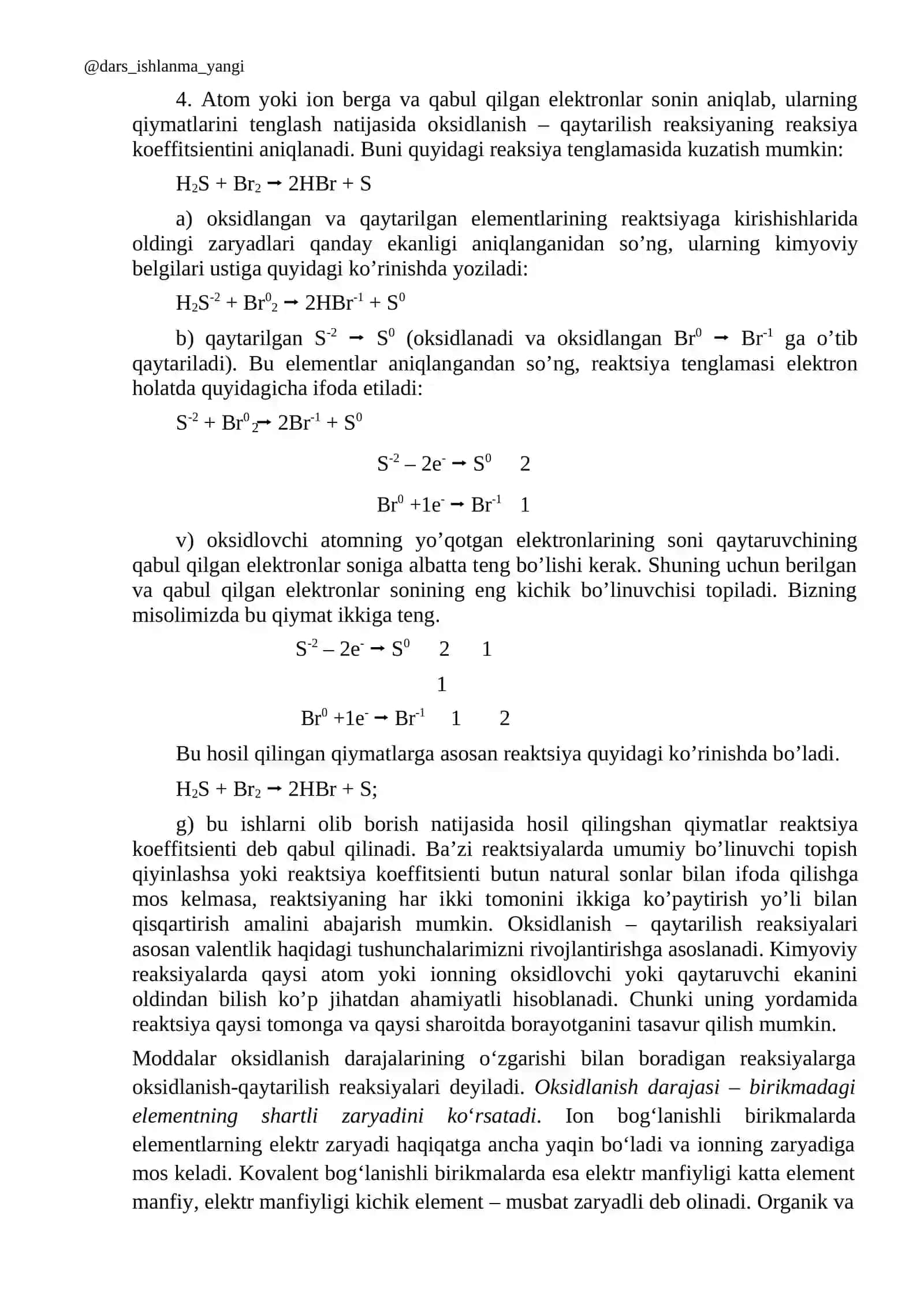 Oksidlanish reaksiyalari 3