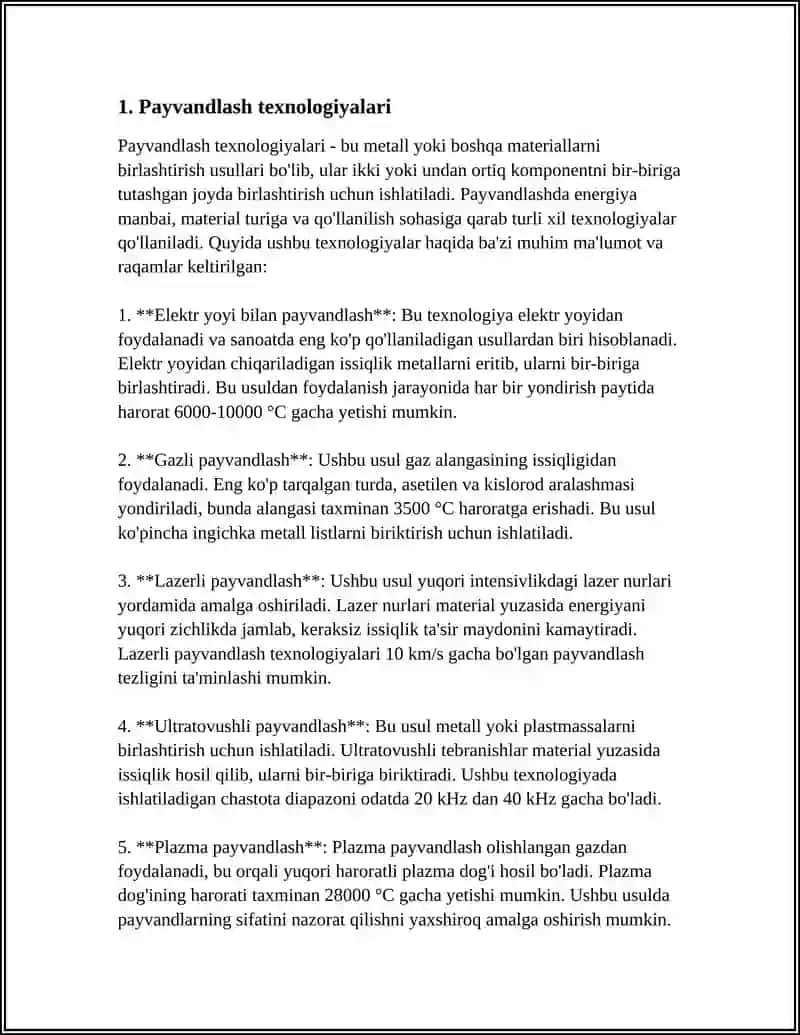 Payvandlash texnologiyalari 3