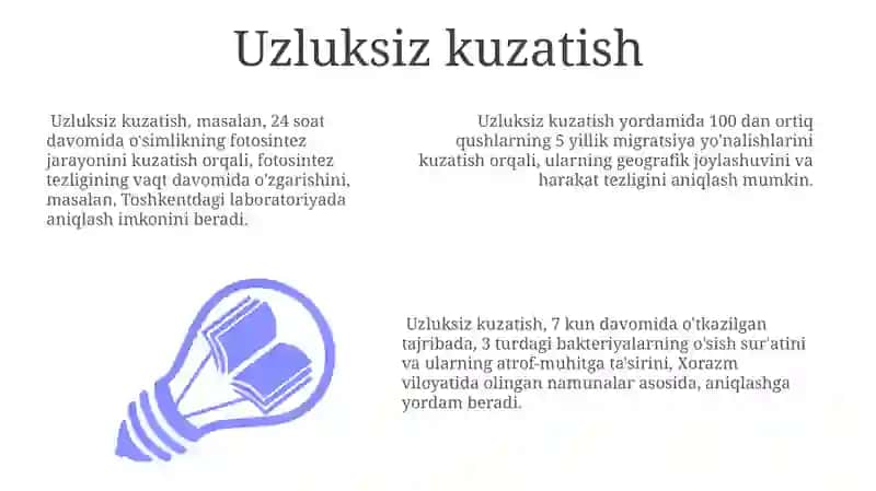 Tabiiy fanlarda kuzatish turlari 3
