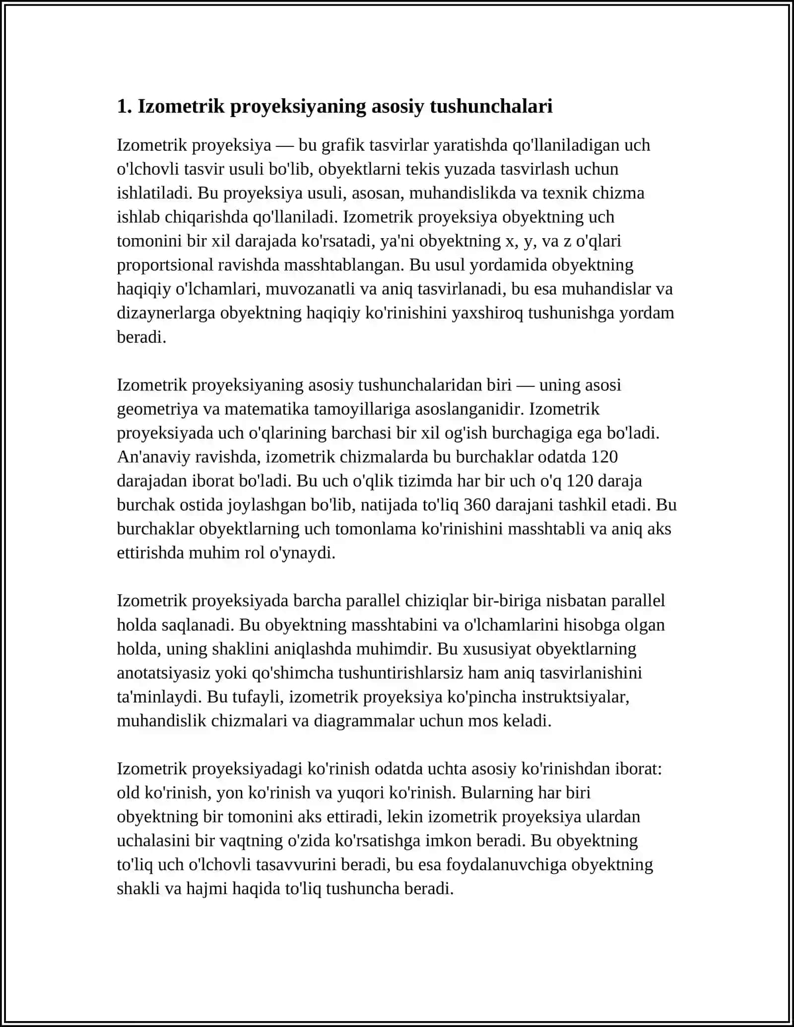 AYLANANING IZOMETRIK PROYEKSIYASI 3