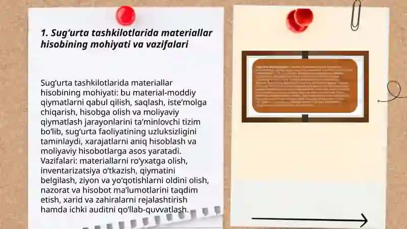 Sugʻurta tashkilotlarida materiallar hisobi 3
