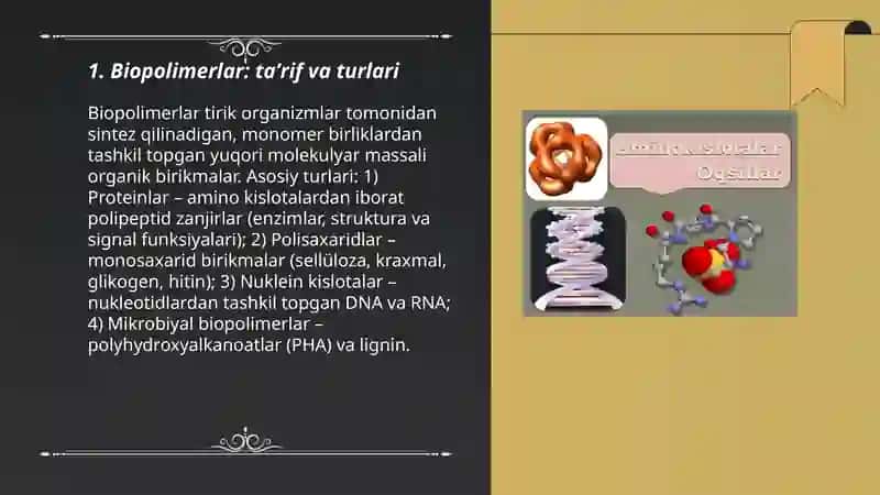 Biopolimerlar tuzulishi va hossalari 3