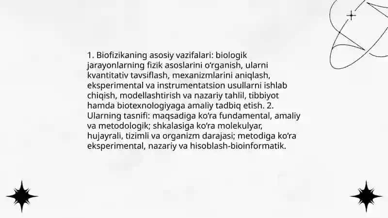 Biofizikaning vazifalari 3