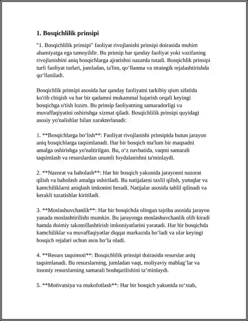 FAOLIYAT RIVOJLANISHI PRINSIPI 3
