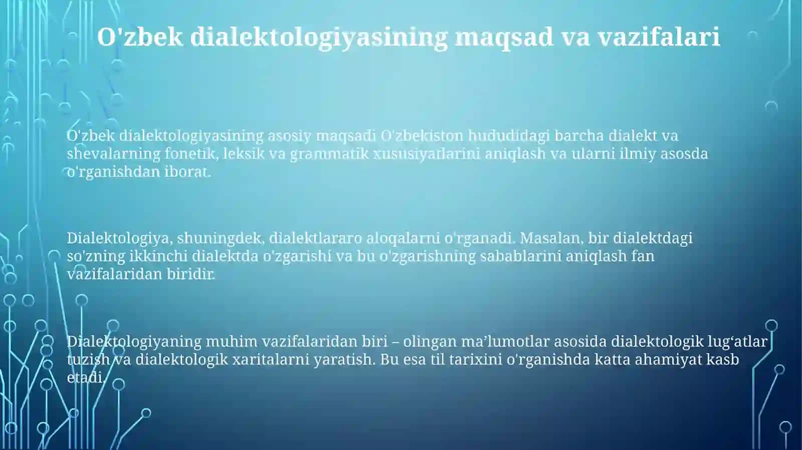 O'zbek dialektologiyasining maqsad va vazifalari 3