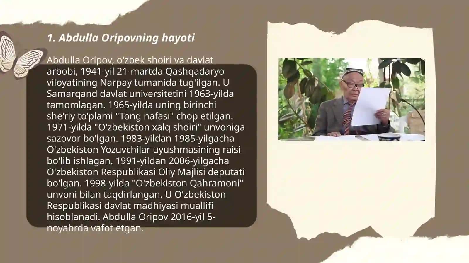 Abdulla Oripovning hayoti 3