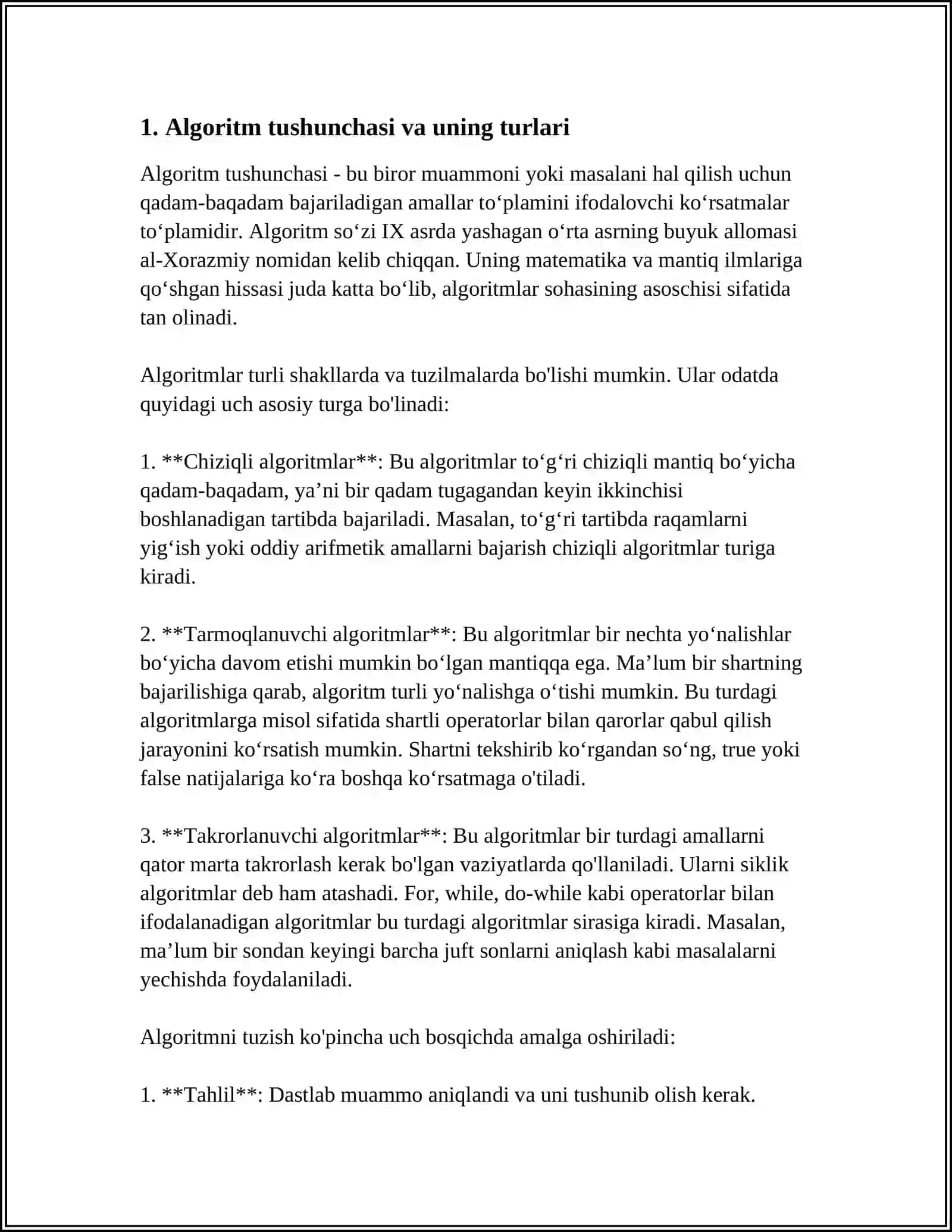MASALALARNING ALGORITIMINI TUZISH VA SHU ALGORITM ASOSIDA PASKAL DASTURLASH TILIDA DASTURLASH PASKAL DASTURLASH TILIDA SODDA MASALALARNI DASTURLASH 3