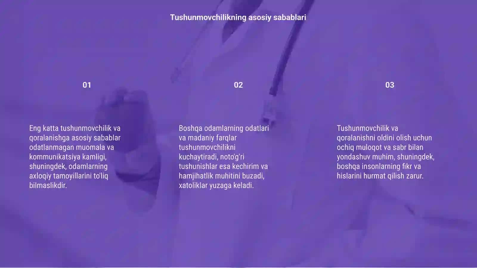 Tushunmovchilikning asosiy sabablari 3
