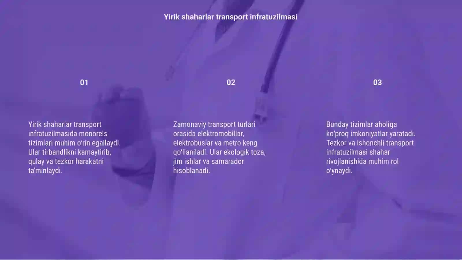 Yirik shaharlar monorels va zamonaviy transport turlari 3