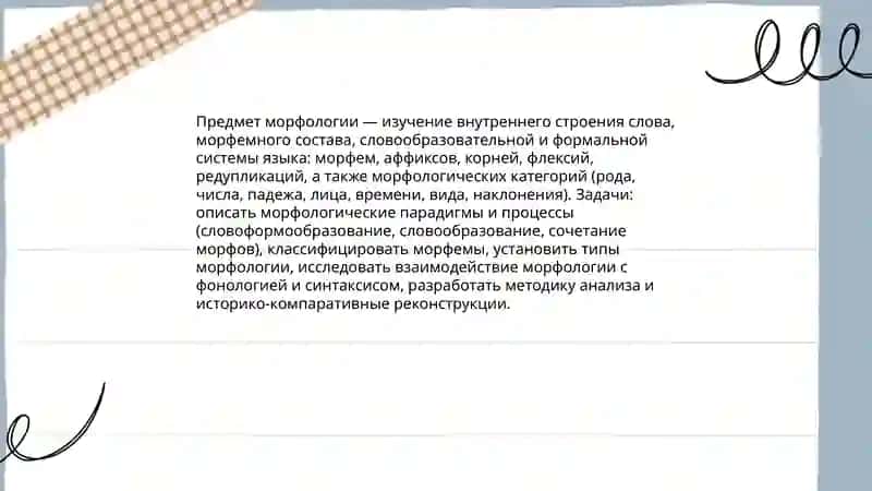 Основные вопросы морфологии 3