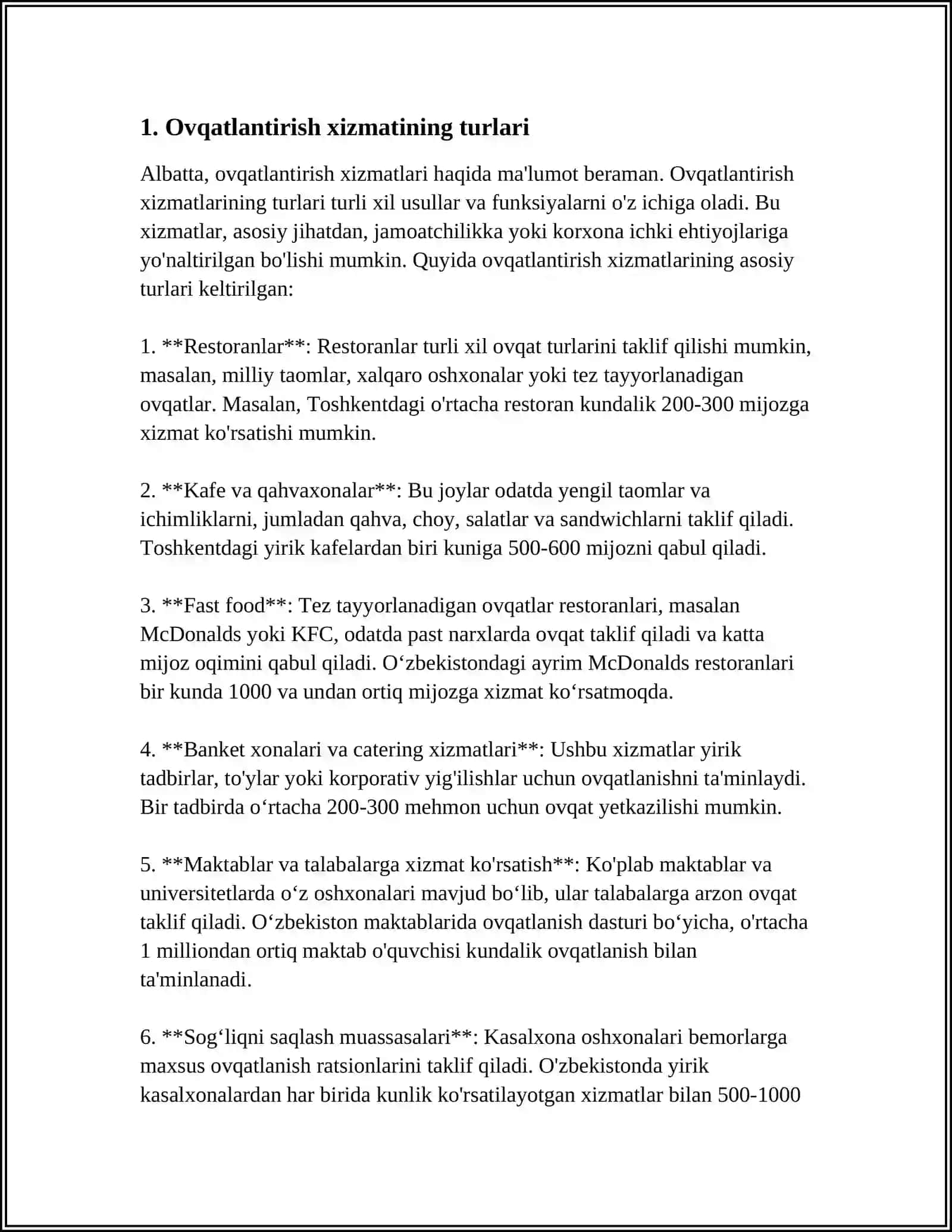 TURIZMDA OVQATLANTIRISH XIZMATLARI 3