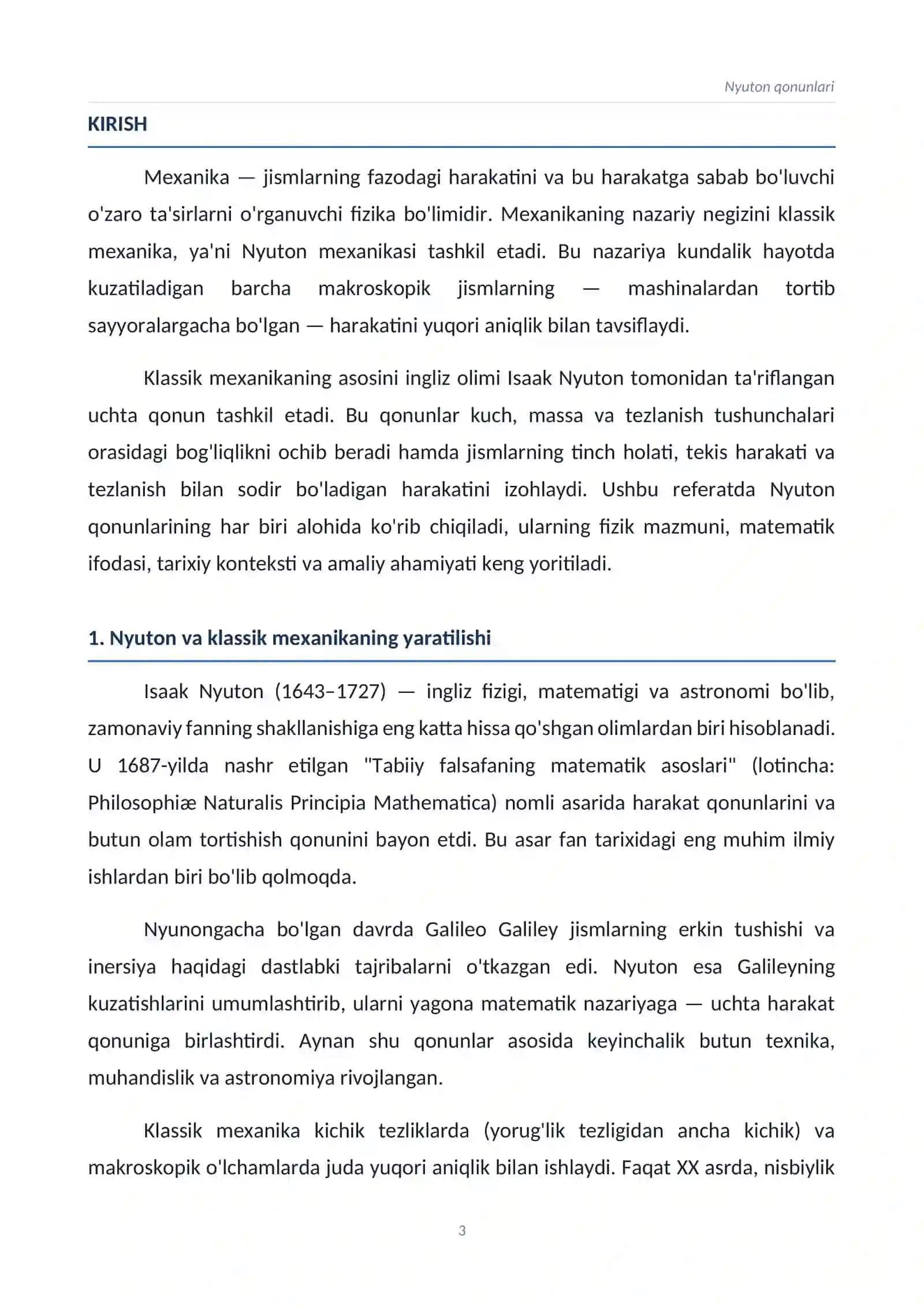 Nyuton qonunlari 3