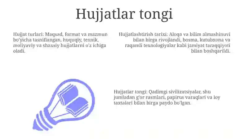 Hujjatchilik tarixi. Hujjat turlari 3