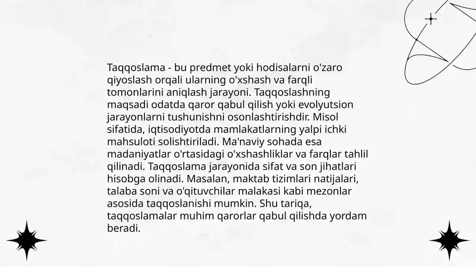 Taqqoslamalar va ularning xossalari 3
