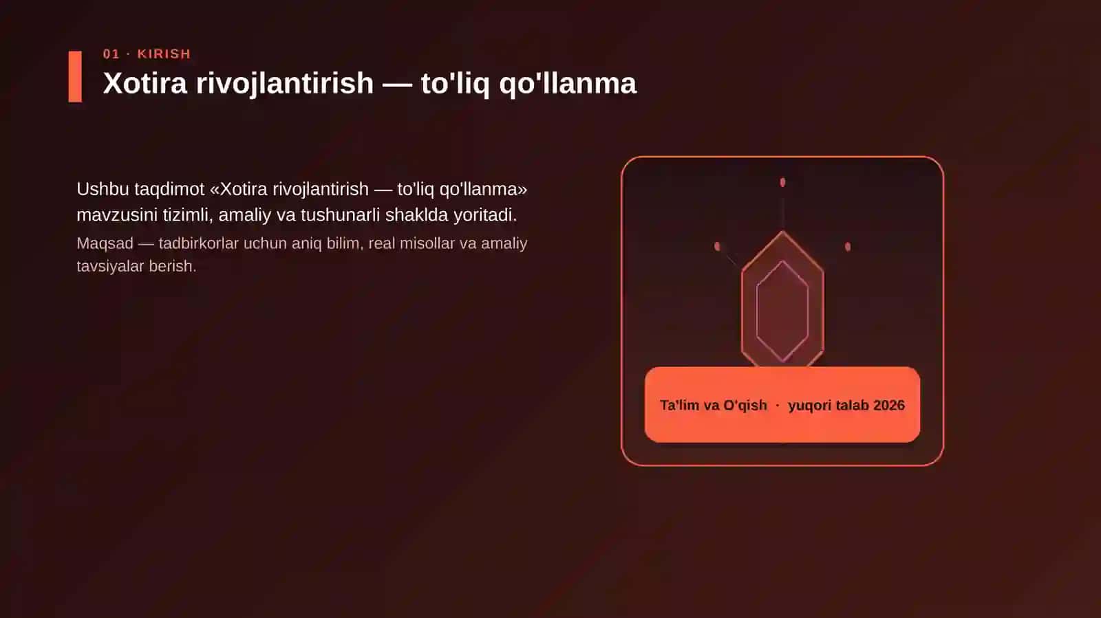 Xotira rivojlantirish — to'liq qo'llanma 3