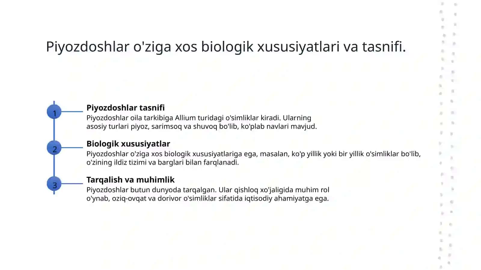Piyozdoshlar biologiyasi va tasnifi 3