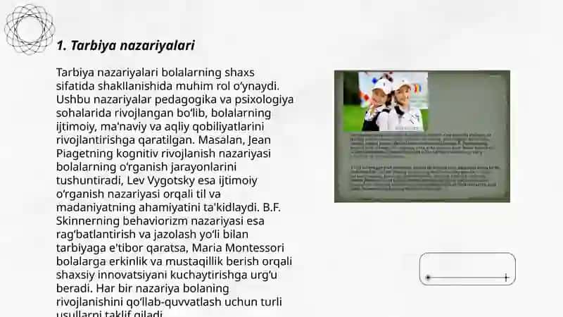 Tarbiya teoreasi va tarbiya turlari. Estetik tarbiya. 3