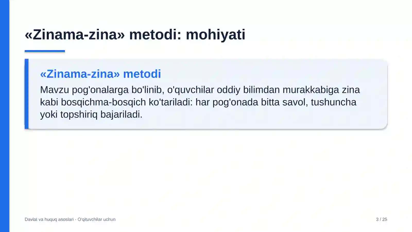 davlat va huquq asoslari darslarida zinama zina metodidan foydalanish 5574 3