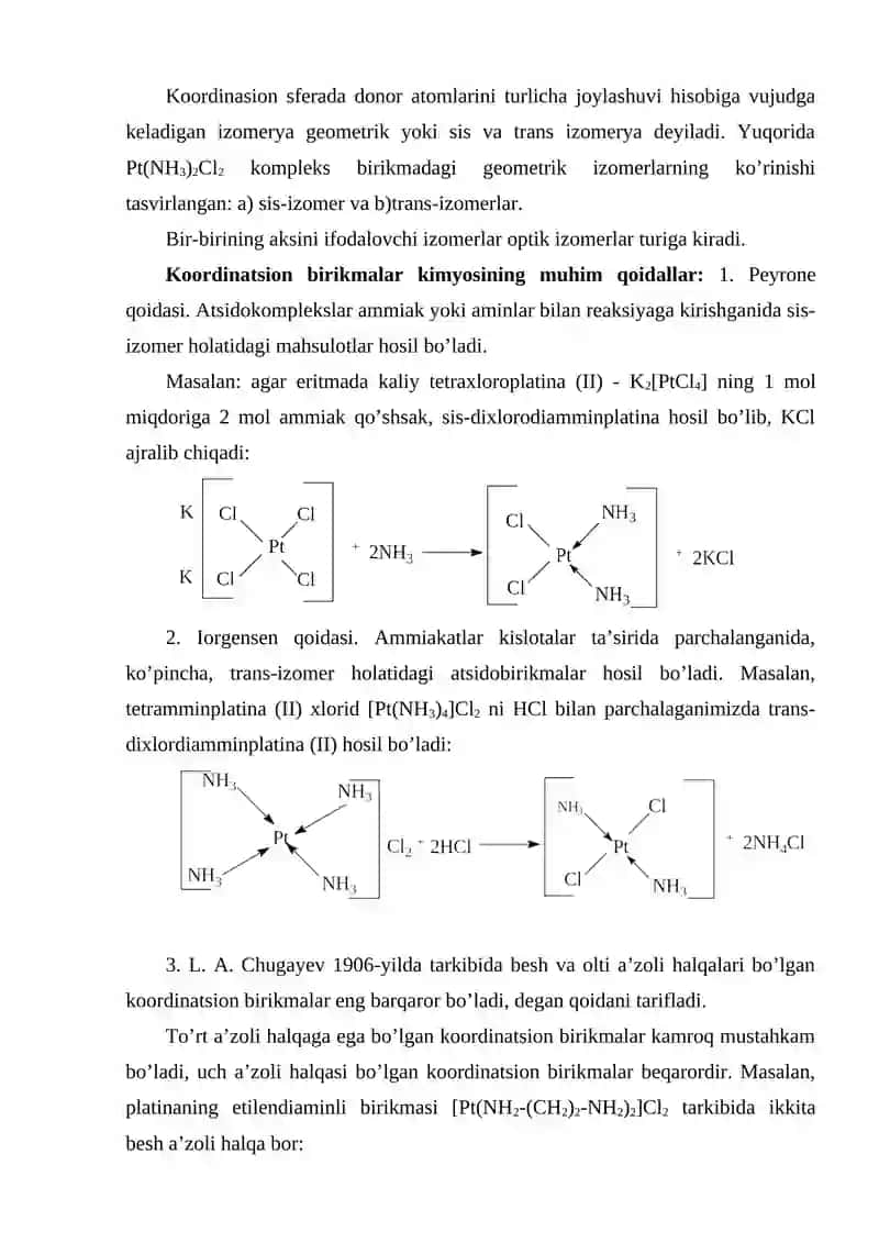 Koordinasion birikmalarda izomeriya turlari 3