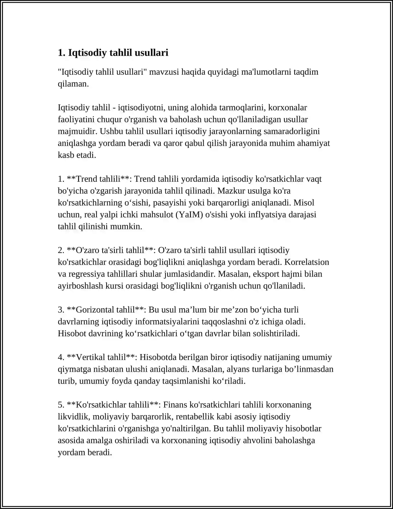 Iqtisodiy tahlil usullari 3