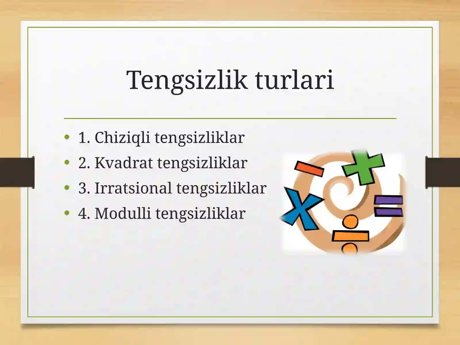 Tengsizliklarni yechish metodikasi 3