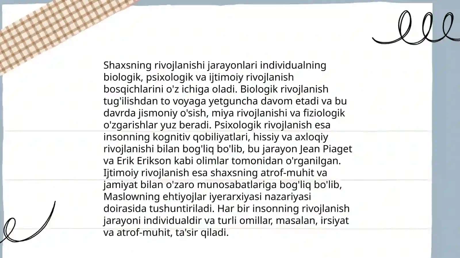 Shaxsning rivojlanishi, tarbiyasi va ijtimoiylashuvi 3