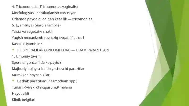 Xivchinlilar odam parazitlari 3