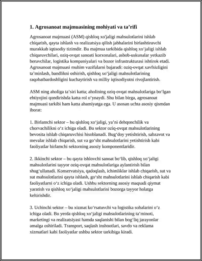 AGROSANOAT MAJMUASINING MOHIYATI, TARKIBI VA VAZIFALARI 3