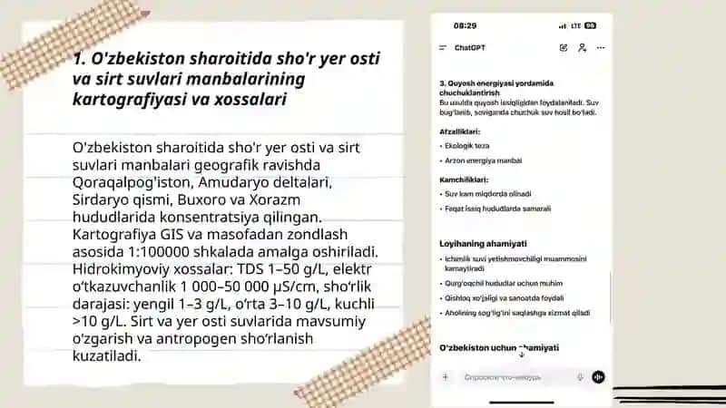 O'zbekiston sharoiti sho'r suvni chuchuklashtirish 3
