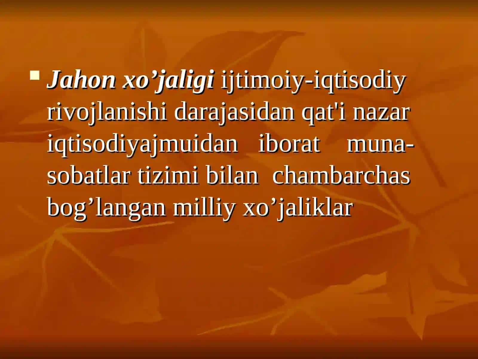 JAHON XO‘JALIGI 3