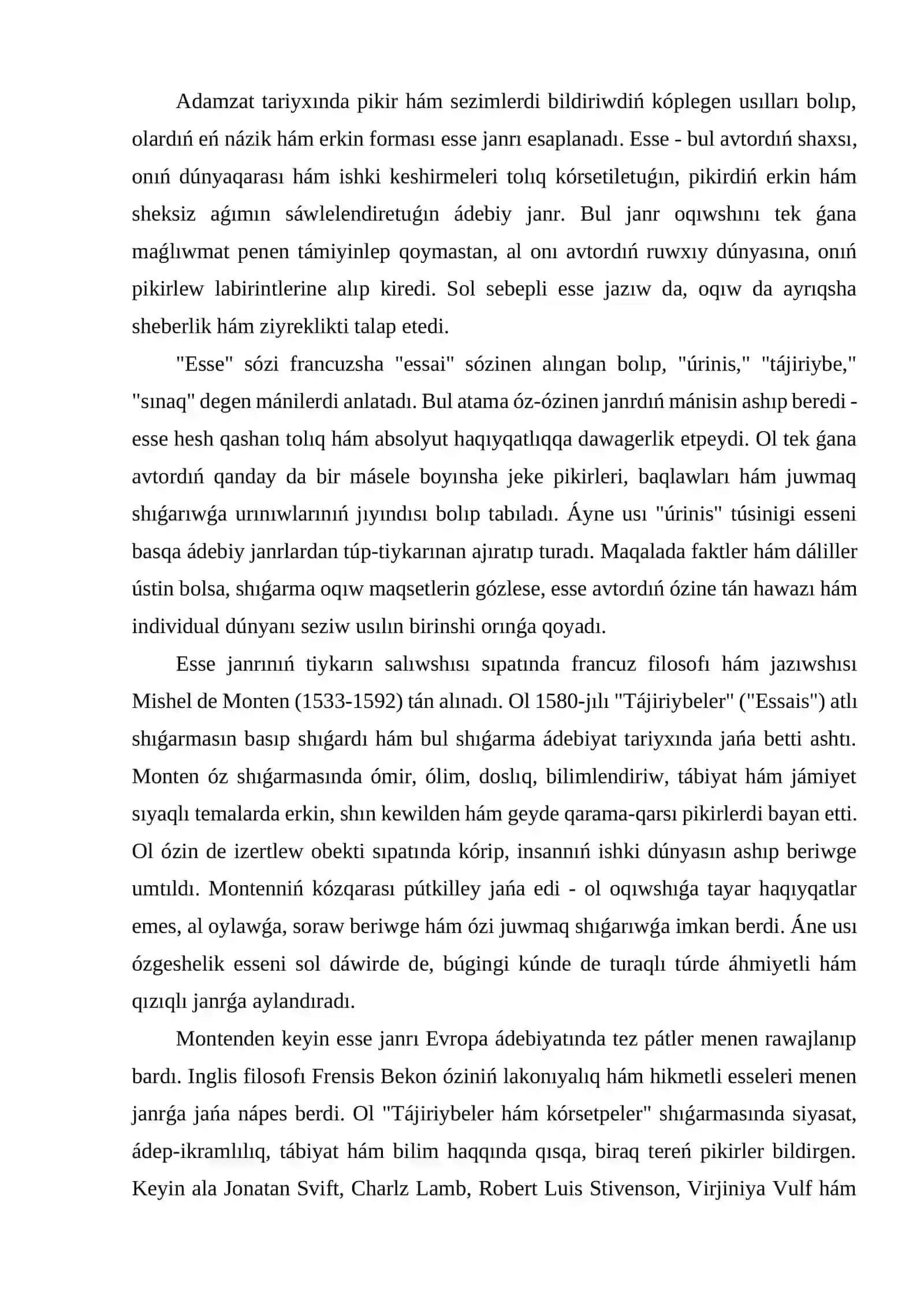 Esse haqqında túsinik 3