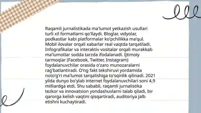 Online jurnalistika - yangi tamoyillar 3