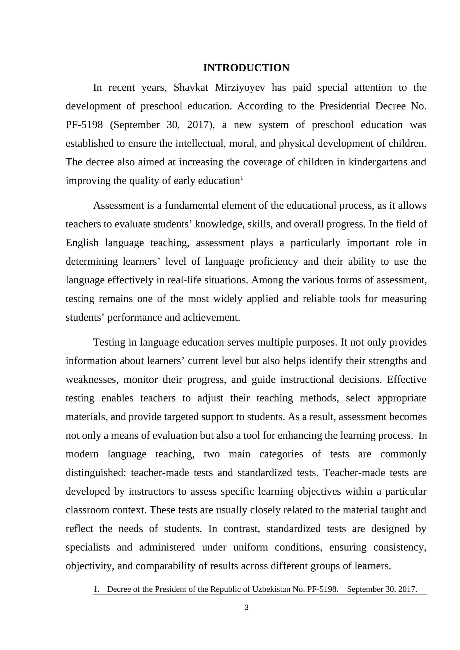TEACHER-MADE AND STANDARDIZED TESTS AS AN ASSESSMENT TOOL 3