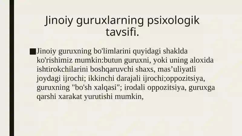 Jinoiy Guruh Psixologiyasi 3