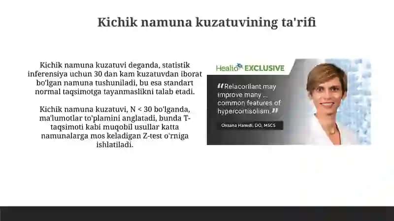 Kichik namunalar bilan ishlash: Usullar va xulosalar 3
