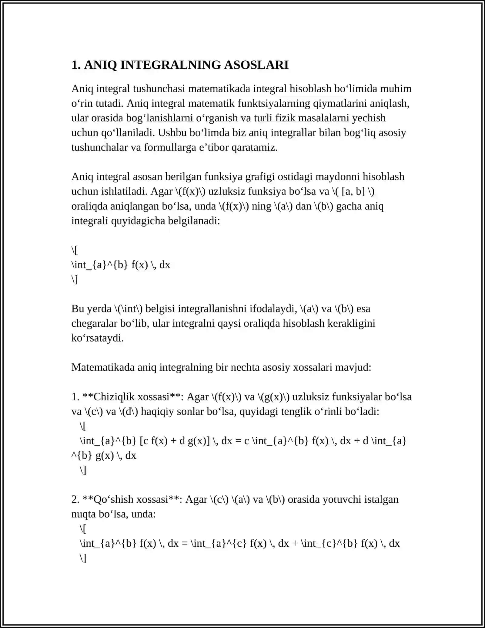 ANIQ INTEGRAL VA ULARNING IQTISODIY MASALALARGA TADBIQLARI 3