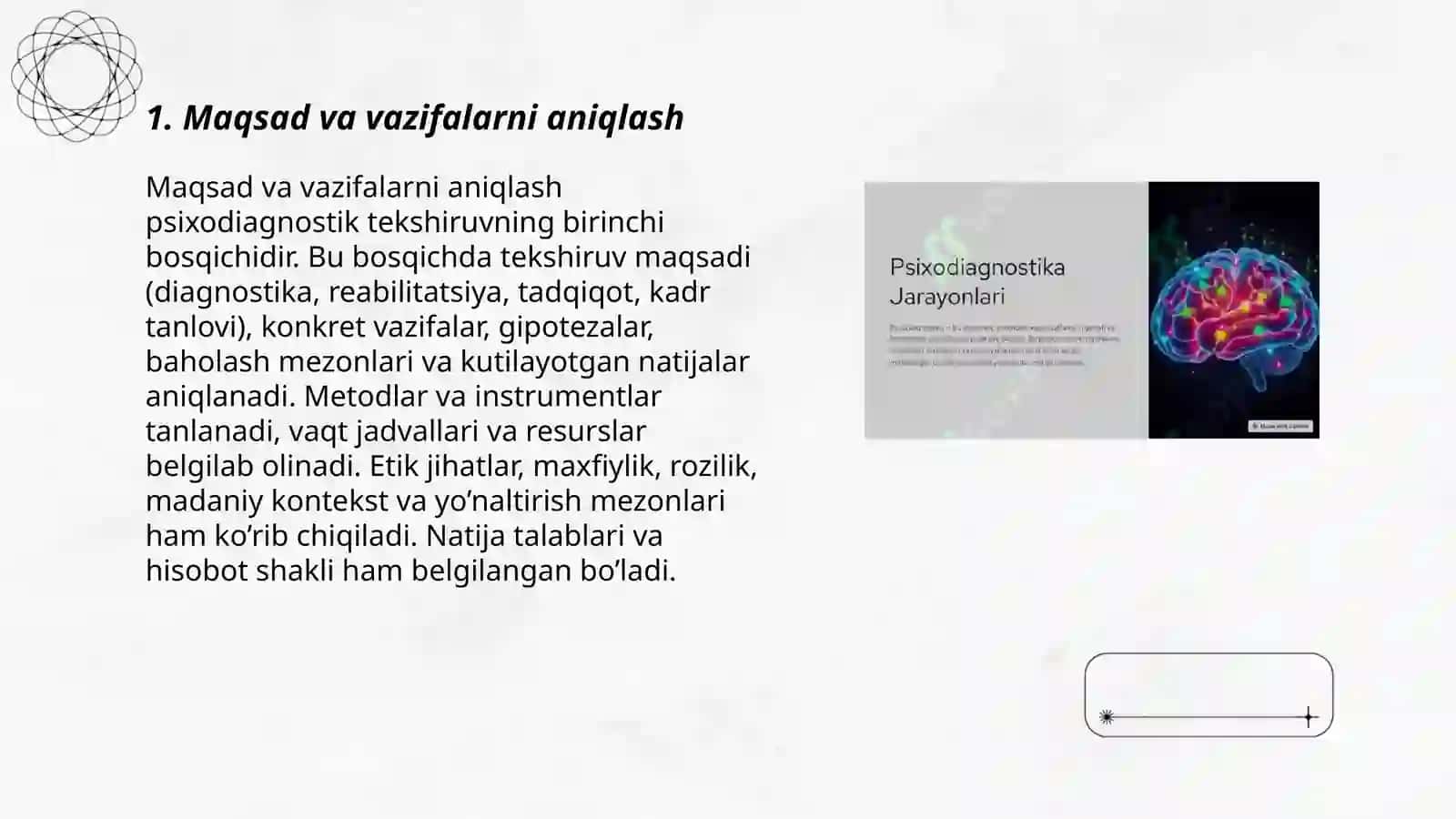 Psixodiagnostik tekshiruvning bosqichlari 3