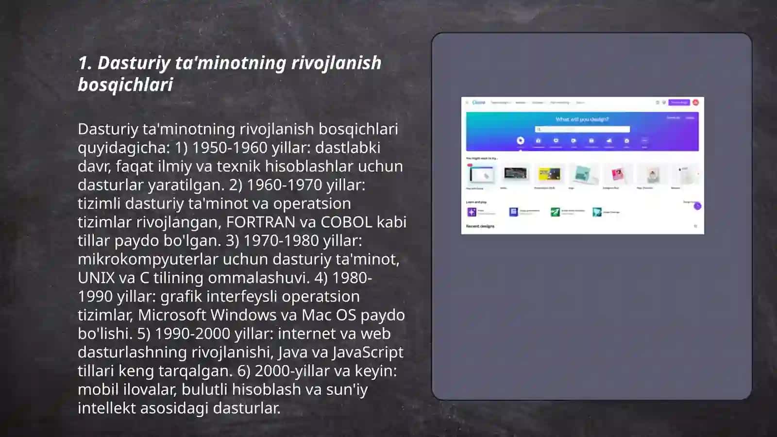 Dasturiy ta'minot va uning rivojlanishi tendensiyalari 3