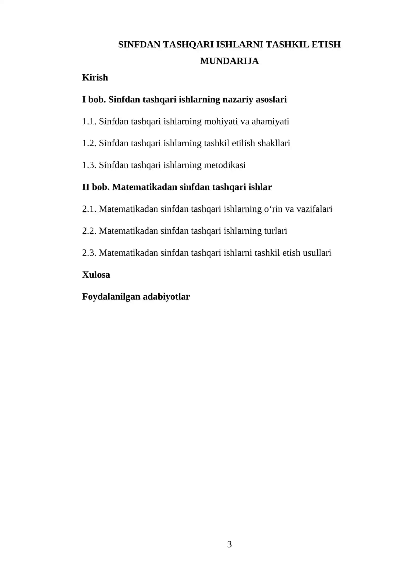 Sinfdan tashqari ishlarni tashkil etish 3