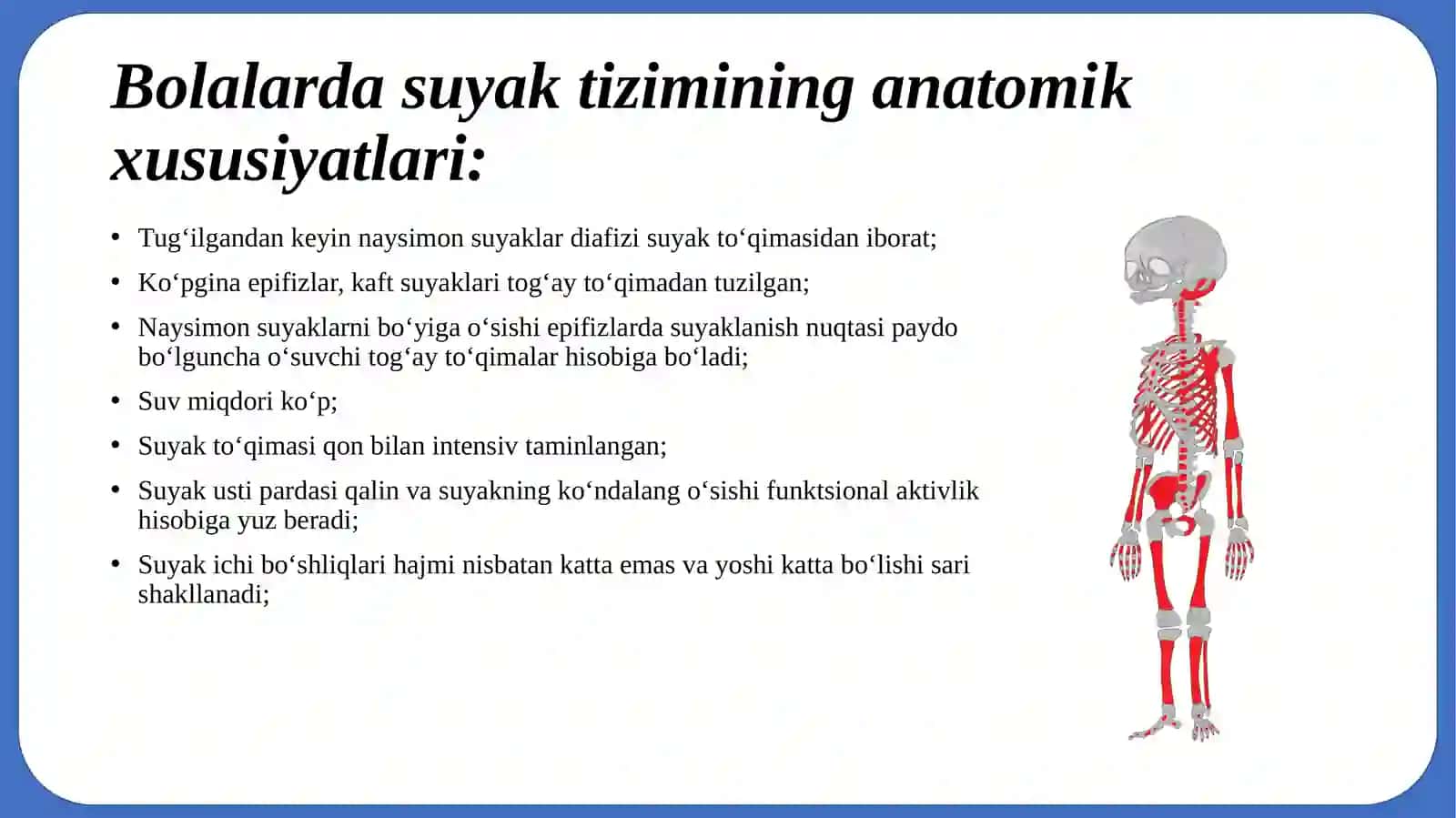 BOLALARDA SUYAK – MUSHAK TIZIMINING ASOSIY KASALLIKLARI SEMIOTIKASI 3