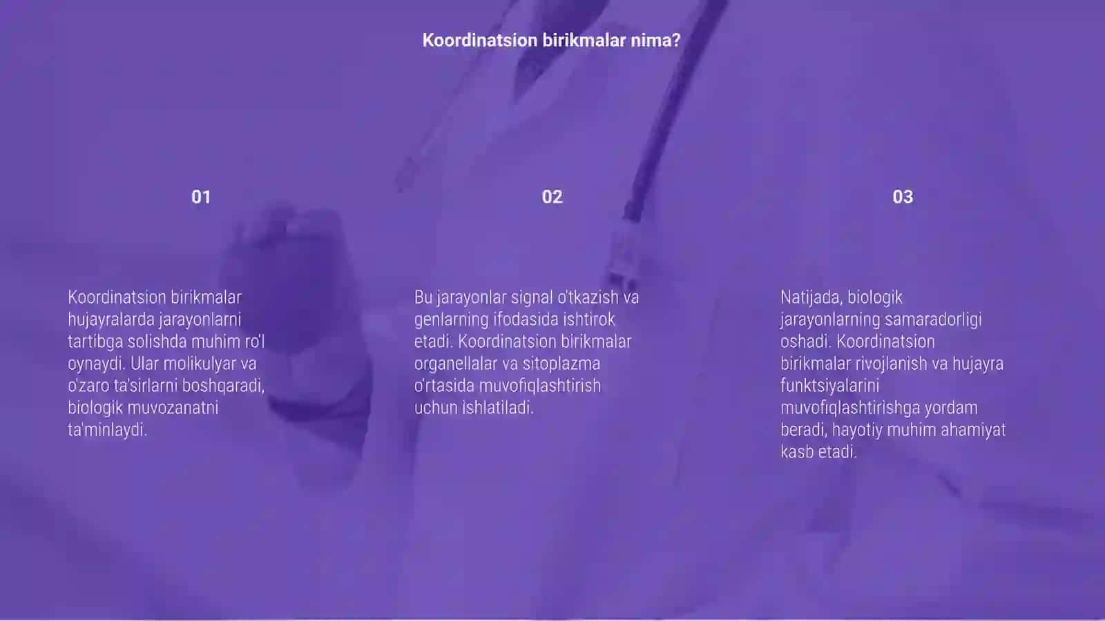 Koordinatsion birikmalarning biologik jarayonlardagi roli 3