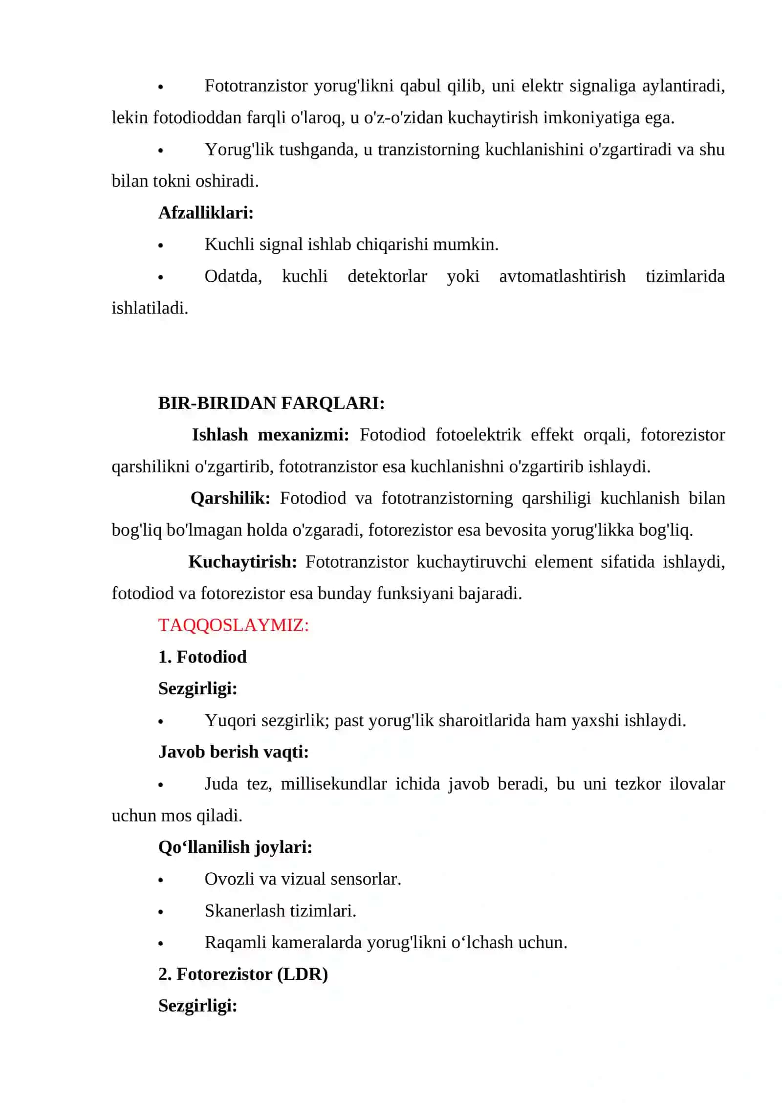 Fotodiod, fotorezistor va fototranzistorlarning robototexnikada qo‘llanishi 3