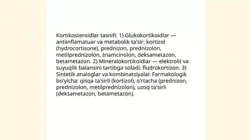 Kortikosteroidlarning klinik farmakalogiyasi 3