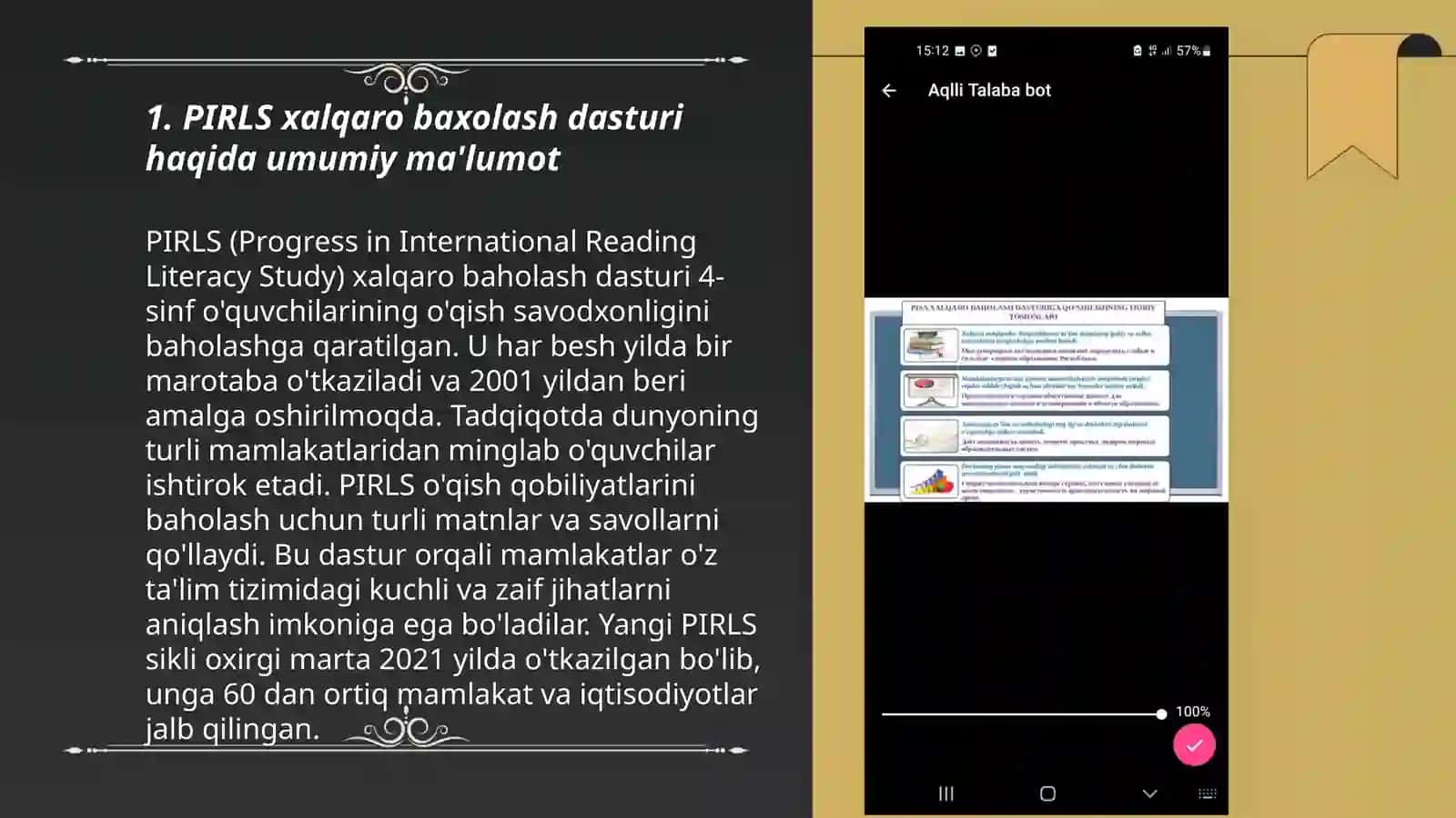 PIRLS xalqaro baxolash dasturi 3