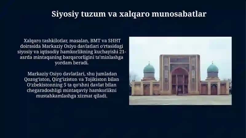 Markaziy Osiyo Mamlakatlari Umumiy Ko'rinishi 3